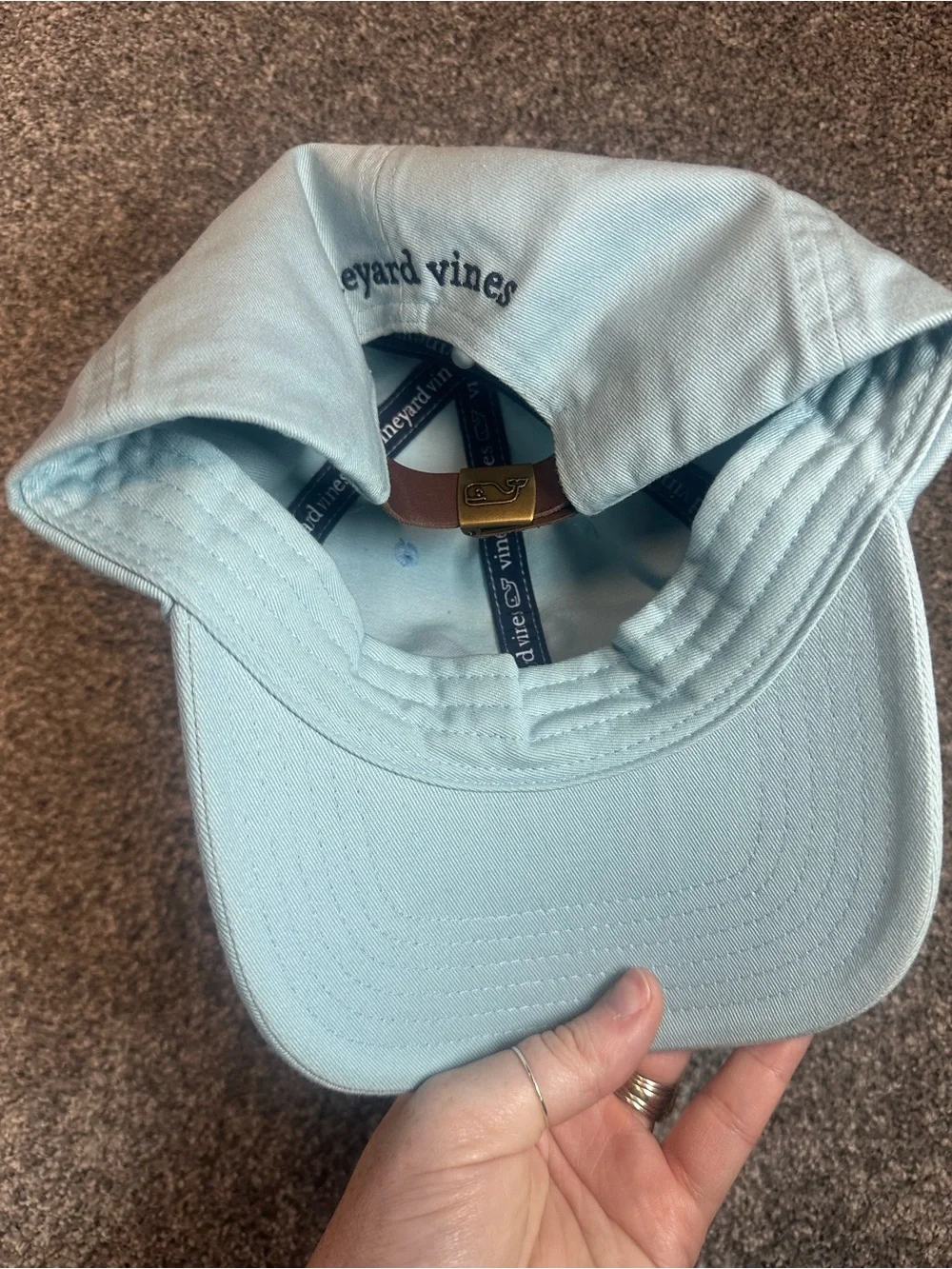 Vineyard Vines Sky Blue Denim Whale Baseball Cap